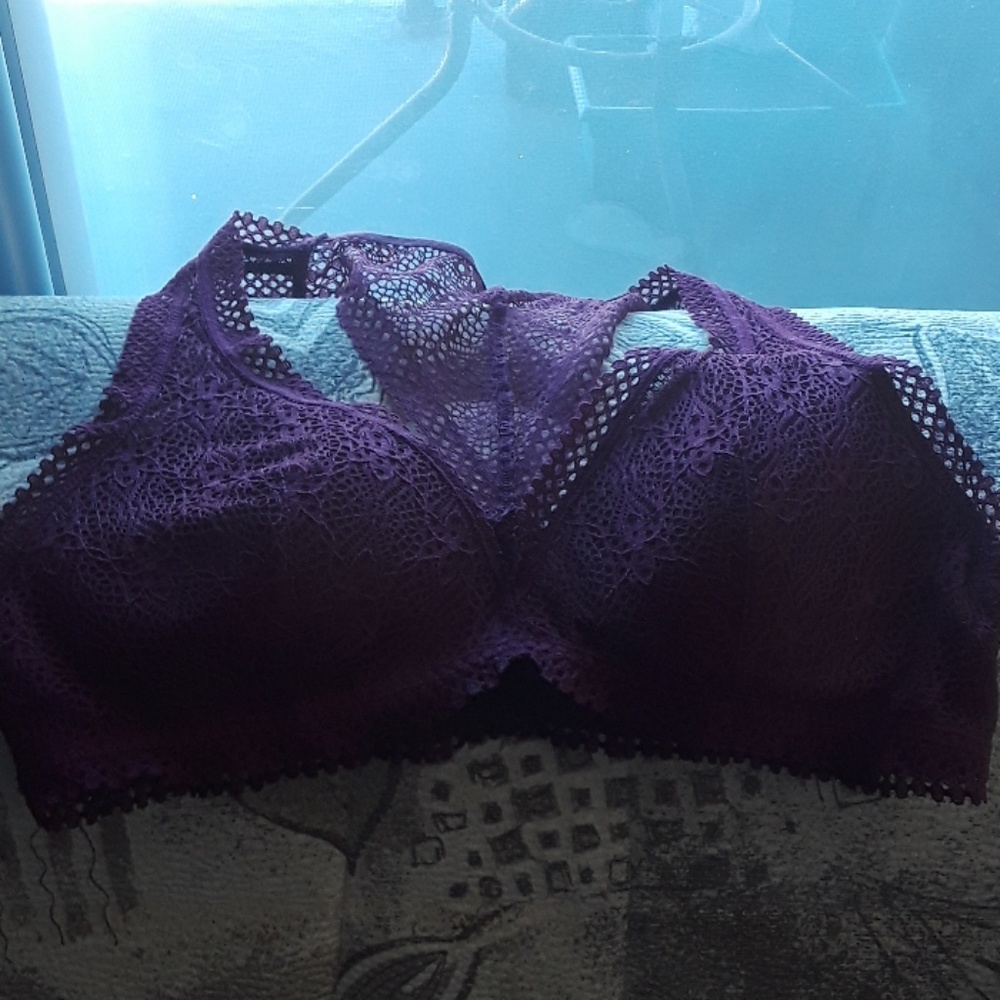 burgundy color lace bra